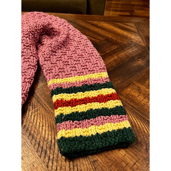 Handmade Crochet Sweater by Micky Roberts Pink Multicolor Striped Women’s Large - Picture 4 of 6